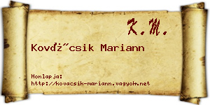 Kovácsik Mariann névjegykártya